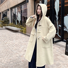 新款时尚长款连帽双面呢A2562-P285-K425，女装毛呢外套，2C261