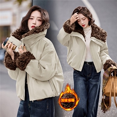 2025年秋季新款时尚百搭两面穿加绒长袖保暖短款外套，女装短外套，天丝秀