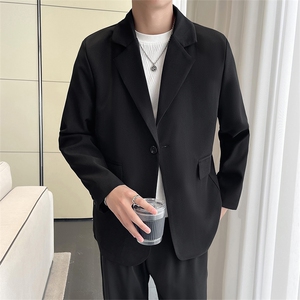 秋季休闲小西服男装外套西服男XF001-P75 控128黑色尺码到4XL图片