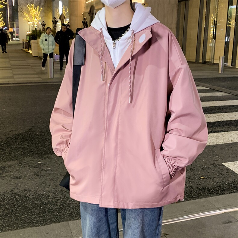 港风假两件连帽外套情侣款春秋季男女夹克男装JH-JK7606-P40,男装夹克,星座717