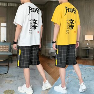 夏季男士短袖t恤套装纯棉半袖休闲韩版潮流帅气一套DS785T图片