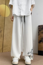 8XL-M特大码休闲裤男风竹叶新中式裤子男冰丝直通裤K971P40，男装休闲裤，电商D206-1