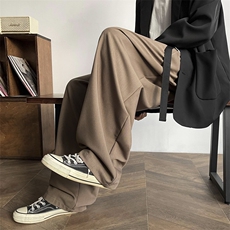 日系复古纯色直筒垂感西裤男潮牌宽松bf阔腿百搭休闲裤XK257-P38，男装西裤，星座1008-2