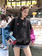 撞色卫衣，女装卫衣/绒衫，一杭