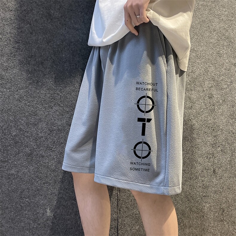 MK37114-P15冰丝短裤男士大码宽松休闲五分裤男运动中裤港风,男装休闲裤,电商A040