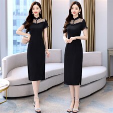 2022年夏季新款时尚修身改良旗袍连衣裙，女装连衣裙，金典明美