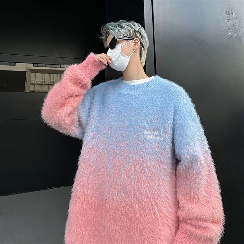 毛衣男冬季高街美式复古高级感针织衫休闲慵懒软糯线衣MZ758-P64,男装针织衫/毛衣,星座412-3
