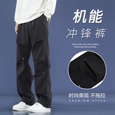 美式机能风冲锋裤男款秋冬季加绒加厚冲锋裤K730-加绒特批45，男装休闲裤，星座718-1