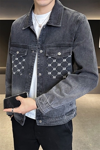 牛仔外套男水洗高级感衣服秋季修身牛仔夹克C317-J6510-P125图片