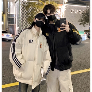 情侣冬装 港风织带棉服 刺绣logo棉衣休闲加厚外套男 G1105 P118图片