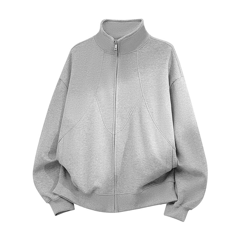 重磅全棉结构款450克拉链开衫卫衣硬挺短宽外套男RH5332-P55，女装短外套，星座610B-1