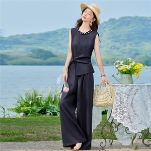 2026夏装新款简约时尚休闲套装两件套图片
