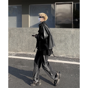 春秋高街PU皮夹克男女休闲外套潮流百搭上衣 JK07-P108图片