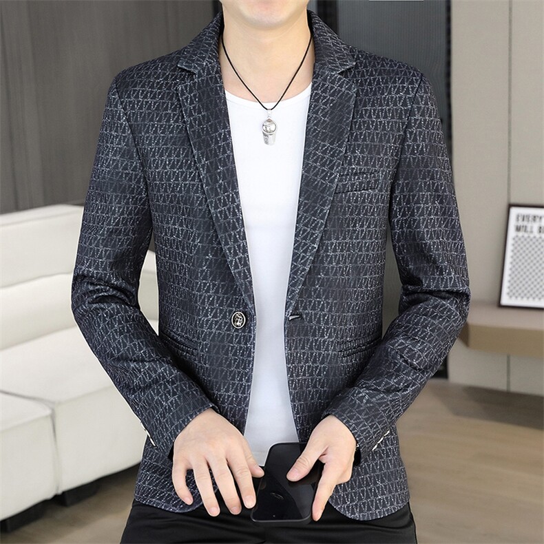 X619-P852025秋季时尚男士格纹小西装青年西服外套，男装西服，星座507A（原星座306B-2）