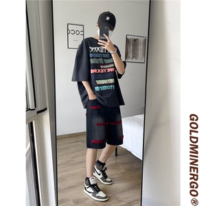 青春流行ins男直筒水洗牛仔裤 P40图片