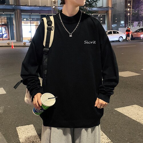 M18098-P45 加绒款-P65半高领毛衣男士大码针织衫男毛线衣男图片