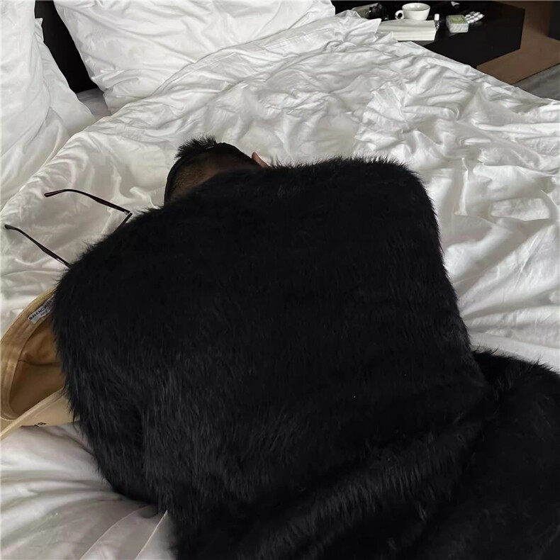 MY08-P55秋冬高级氛围感仿水貂毛毛衣男女加厚温柔慵懒宽松套头,男装针织衫/毛衣,电商B323A