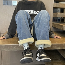 加绒加厚牛仔裤宽松直筒休闲裤KN12P40加绒P50，男装牛仔裤，电商D325