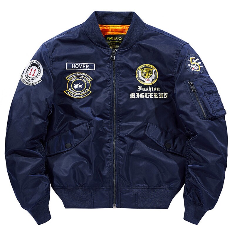 主推款：外套男飞行员夹克教练春秋冬加棉大码工装机车服棒球服衣图片