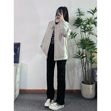 B221美式ins高街小众假破洞修身微喇牛仔裤LK22065-P65控88，男装牛仔裤，电商B221