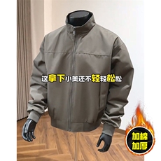 现货秋冬季美拉德立领飞行立领夹克boxy廓形棉衣高街加厚加棉外套，男装夹克，电商A486