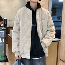 棉服男冬季棉袄薄款棉衣面包服外套学院风休闲棒球领夹克MC417，男装夹克，星座1116A-1（原606A）