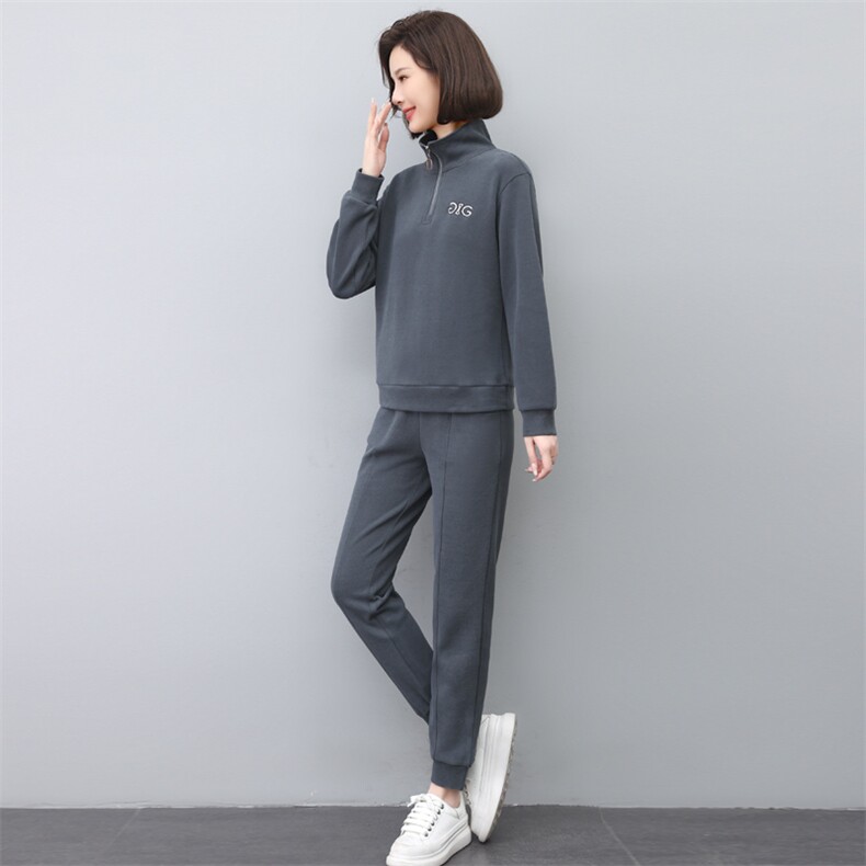 时尚运动套装女2023年春装新款卫衣卫裤两件套洋气百搭休闲潮,女装套装/套裙,涵誉