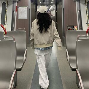 网络图现货格子双面穿拼接翻领夹克男装潮牌宽松休闲 RY6633-P80图片