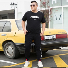男加肥加大码圆领短袖T恤印花5032-1_T80(M-4XP405XL-9XLP45)，男装T恤，星座1516-1