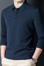 CY2651男式秋服装新款长袖羊毛T恤青年翻领卫衣四季打底体恤P93，男装T恤，电商B360