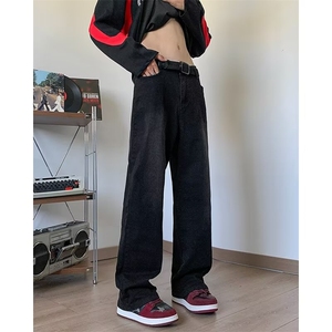 美式高街vibe牛仔裤男款秋季潮牌微喇叭裤子直筒宽松长裤G200-p35图片