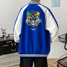 春装新品港风青少年2023开衫夹克印花棒球服休闲外套男士968-P60，男装夹克，电商A441-1