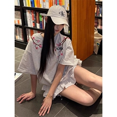 万针全刺绣工艺抖音得物高品质260克重磅纯棉双纱美式高街短袖T恤，男装T恤，电商A486