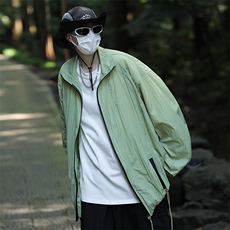 UPF50+复古简约纯色立领休闲防晒衣男女夏季新款百搭户外防晒衣，男装夹克，星座506A