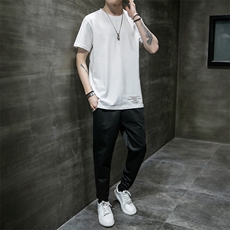 2021夏季新款韩版潮流两件套潮牌休闲运动服恤套装A438-TZ06-P30，男装套装，电商A438