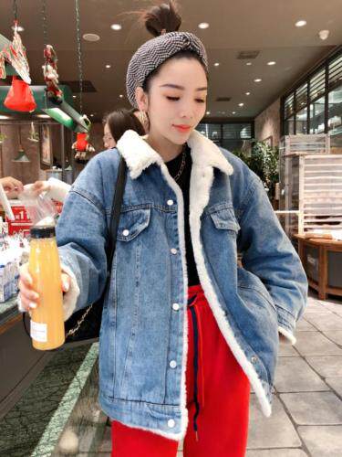 欧版加绒牛仔外套，女装，一杭