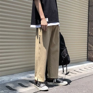 夏季休闲长裤男薄款大码潮牌直筒宽松港风裤子HG01P30图片
