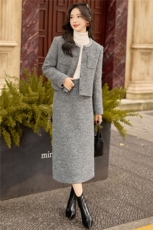 2025年冬季小香风加厚90羽绒套装两件套女韩系时尚套装淑女显瘦，女装套装/套裙，韩宇舍