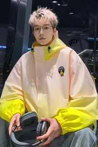 XZ230-1JK07春新款原创潮男扎染渐变休闲连帽夹克外套P78控98现货图片