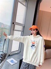 现货冬季休闲时尚加绒卫衣，女装卫衣/绒衫，泽妤