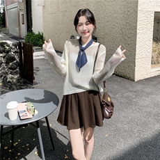 现货：秋装新款时尚针织上衣＋百褶短裙两件套2C135-8889P155K228，女装套装/套裙，2C135