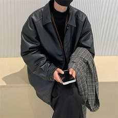 加绒皮衣D2183-TP130控价178冬季加绒皮夹克保暖复古外套男棉衣服，男装棉衣，电商A102-1
