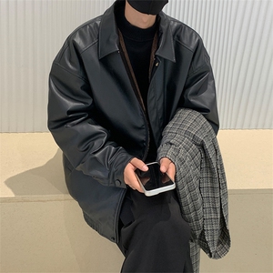 加绒皮衣D2183-TP130控价178冬季加绒皮夹克保暖复古外套男棉衣服图片
