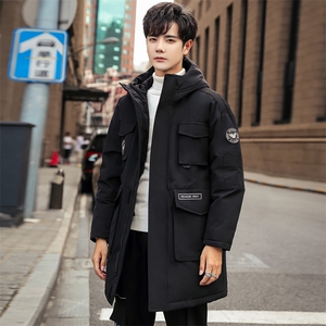 数据款高品质男式情侣中长款连帽户外工装羽绒服R2020P150