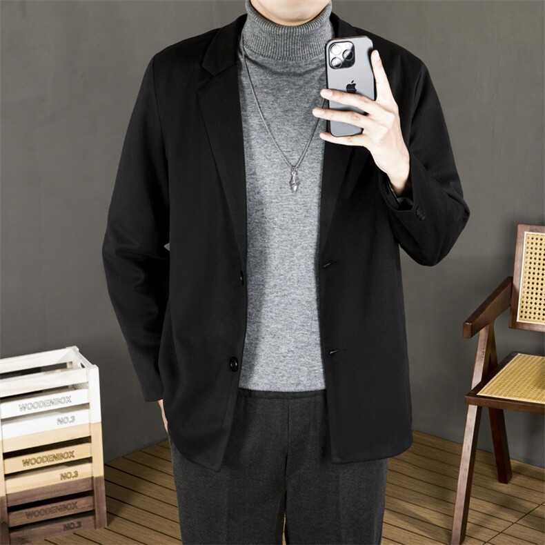 秋冬季学生西装外套男士修身韩版潮流痞帅2024西服大衣男XM52,男装西服,星座1116A-2（原606A-1）