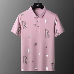 polo衫中年商务休闲男装夏季新款男士短袖T恤半袖翻领宽松上衣服图片