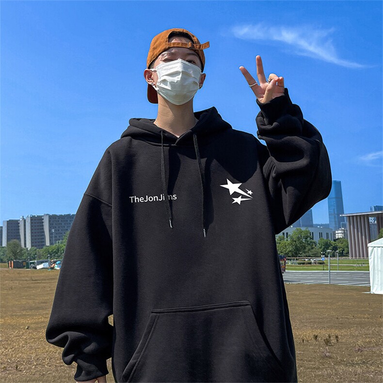 抖音得物供货可提供视频春装重磅美式宽松连帽卫衣DL2428,男装卫衣,电商A486-1