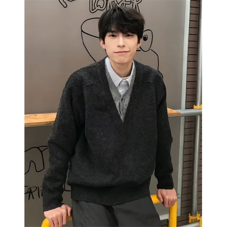 设计感长袖毛衣男假两件针织衫高级感小众外套M037,男装针织衫/毛衣,星座1116A（原606A-3）