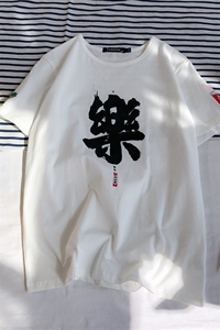 2021夏季新日系平铺大码男圆领印花宽松休闲T恤短袖T03-特p25图片