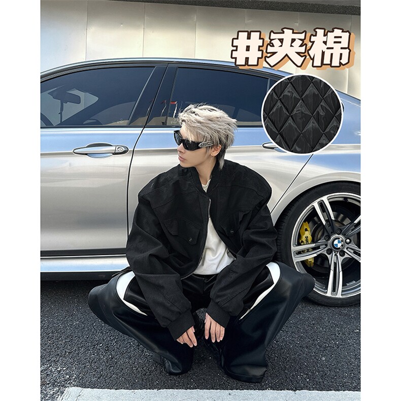 美式复古做旧工装夹克男女高级感宽松休夹棉保暖外套潮MY0867-P83,男装棉衣,星座308B-1